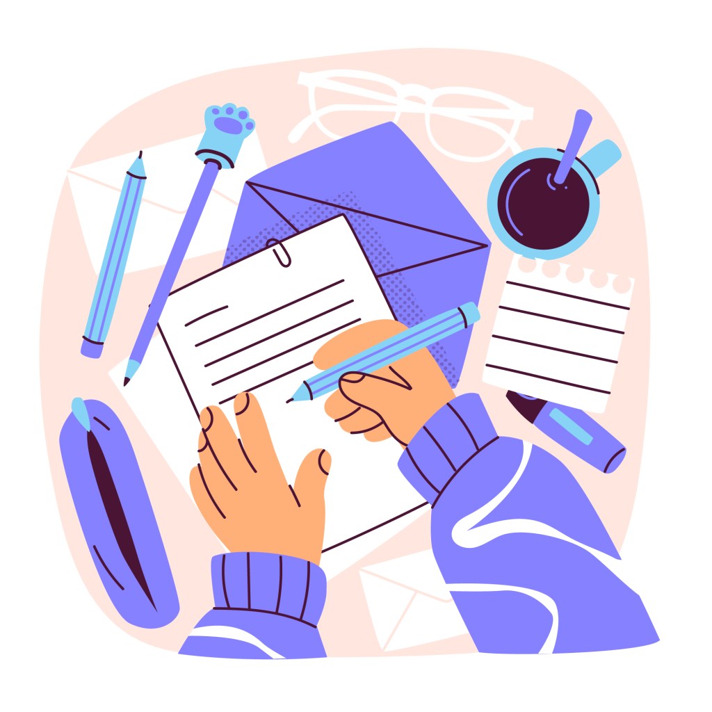illustration of writting a letter